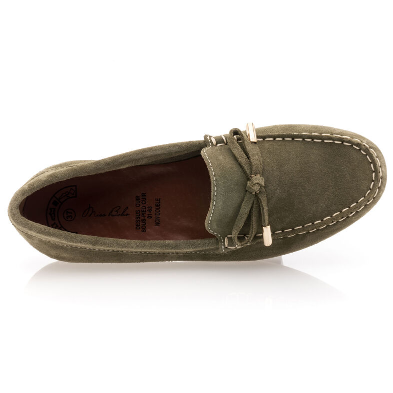 Grüne Damen-Loafer/Bootsschuhe