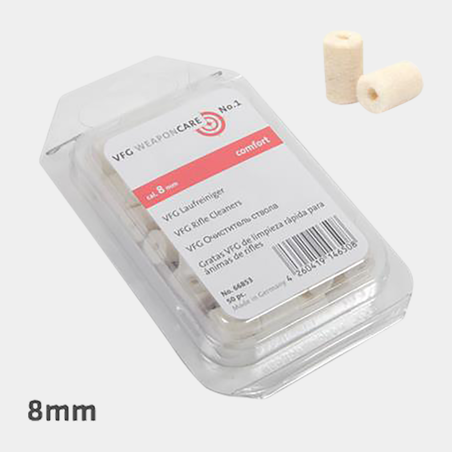 VFG reinigingspluggen, diameter 8 mm, verpakking van 50 stuks, reinigingspluggen – zwart