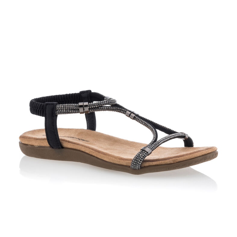 Svarte sandaler / sko med åpen tå til dame