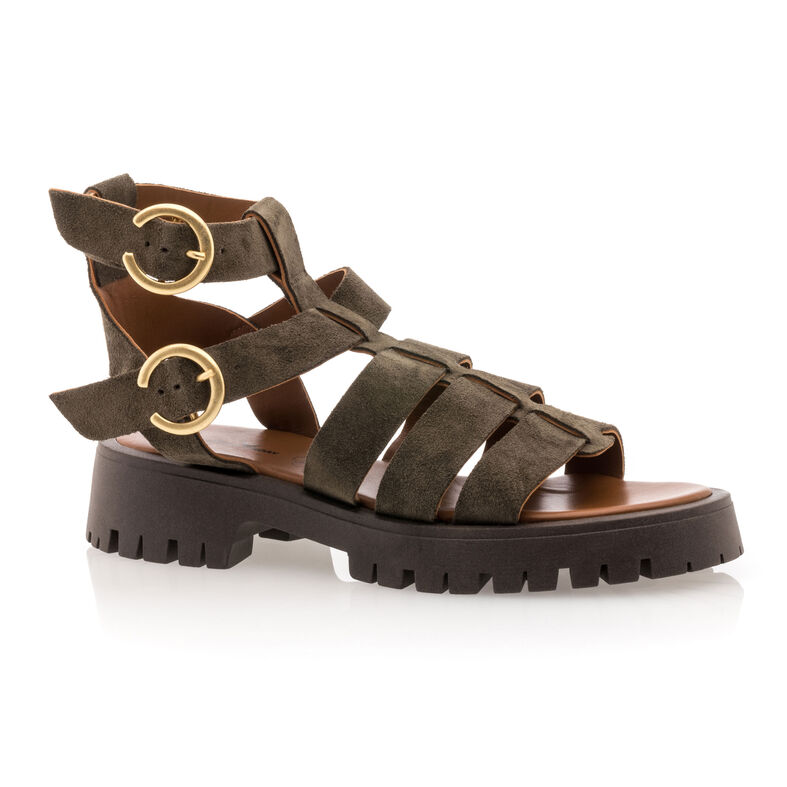 Grønne sandaler / sko med åpen tå til dame