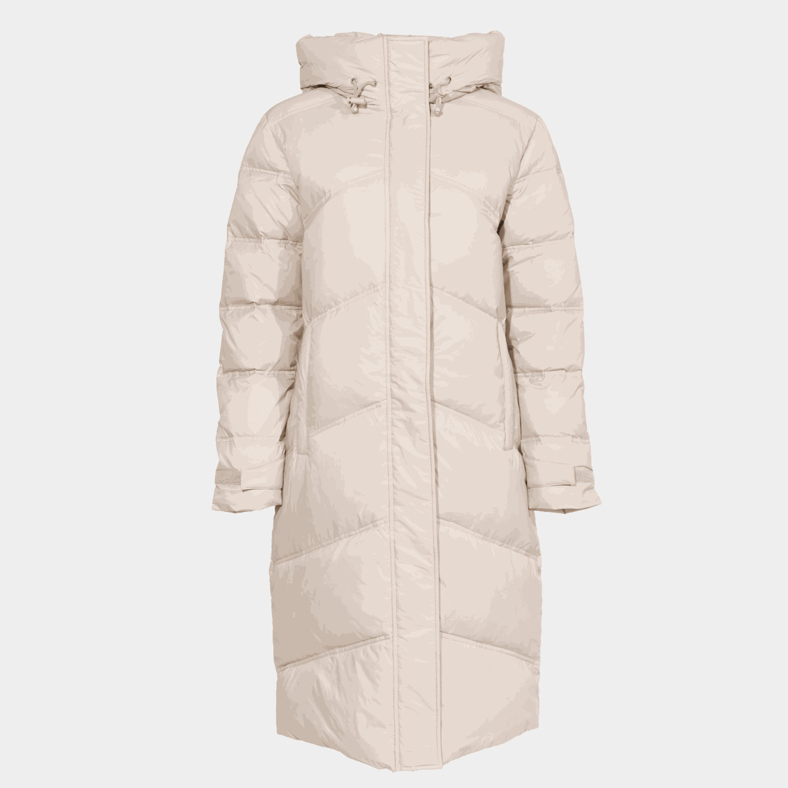 Parka feminina Barentsburg de penas recicladas, marrom