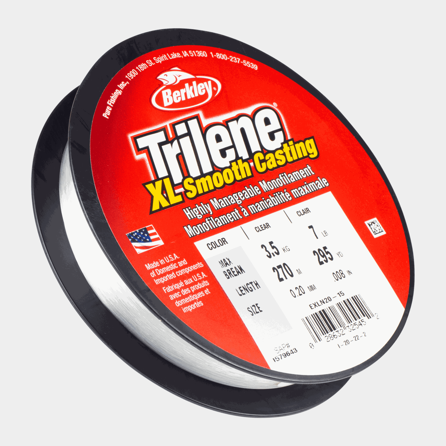 Trilene XL Mono 270m transparent, fil de pêche monofilament -