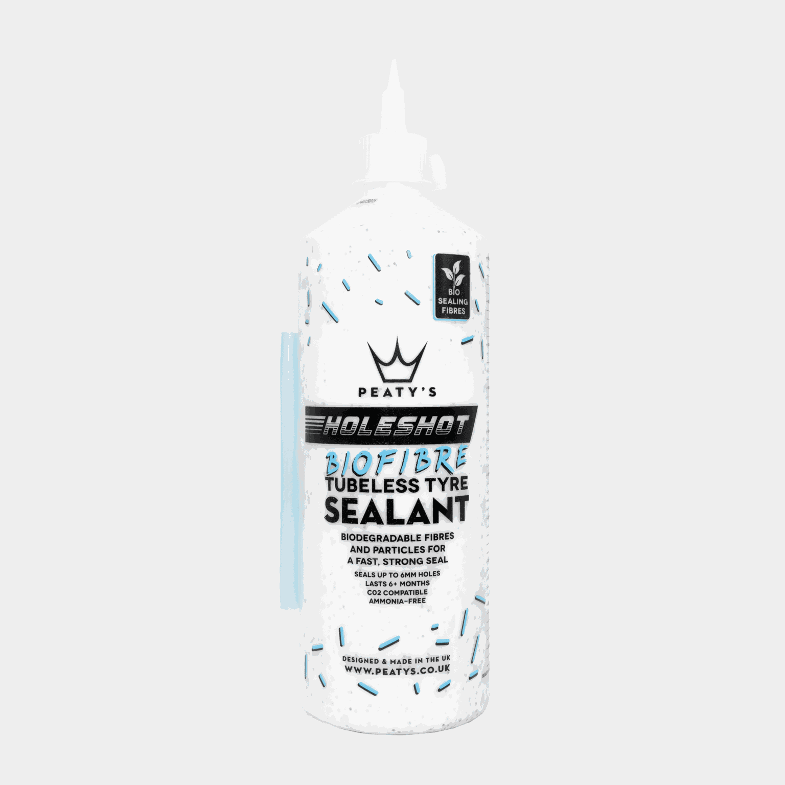  Sigillante per pneumatici Peaty's Holeshot BioFibre 1L - Nero