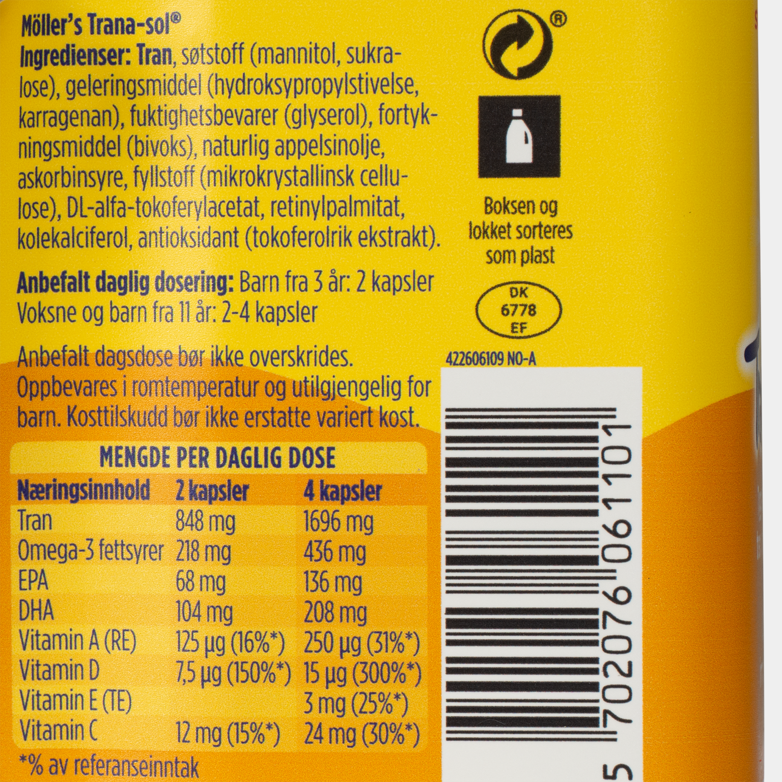  Möller's Trana-sol, kauwcapsules -