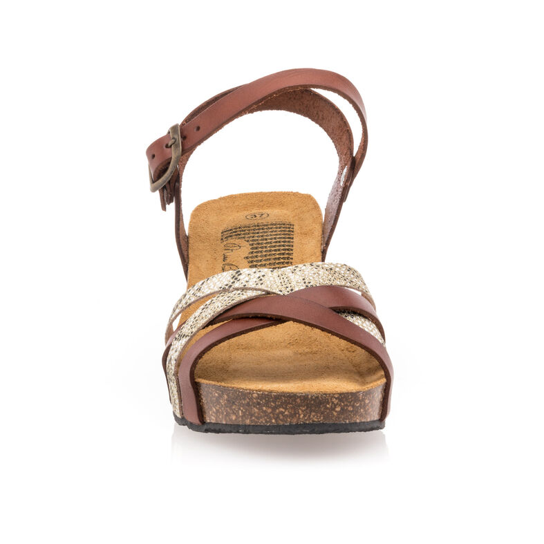 Braune Damensandalen / Zehenfreie Schuhe