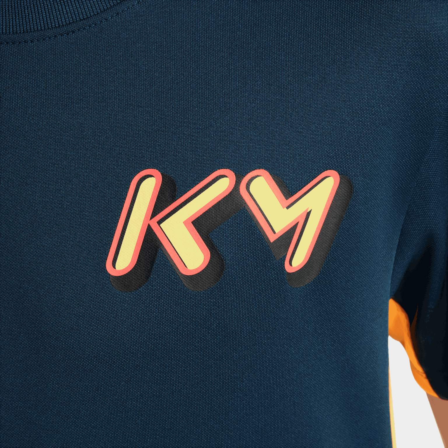  Camisa de Futebol Infantil Kylian Mbappé Academy 23 de Manga Curta - Azul Marinho
