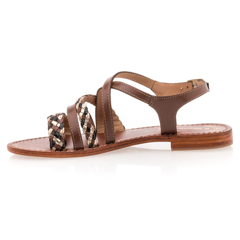 Sandalias marrones para mujer / Zapatos de punta abierta