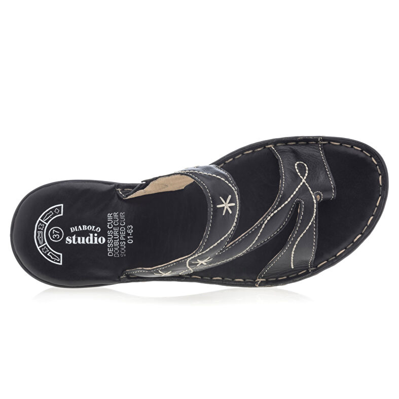 Női fekete flip-flop papucsok / tanga szandálok