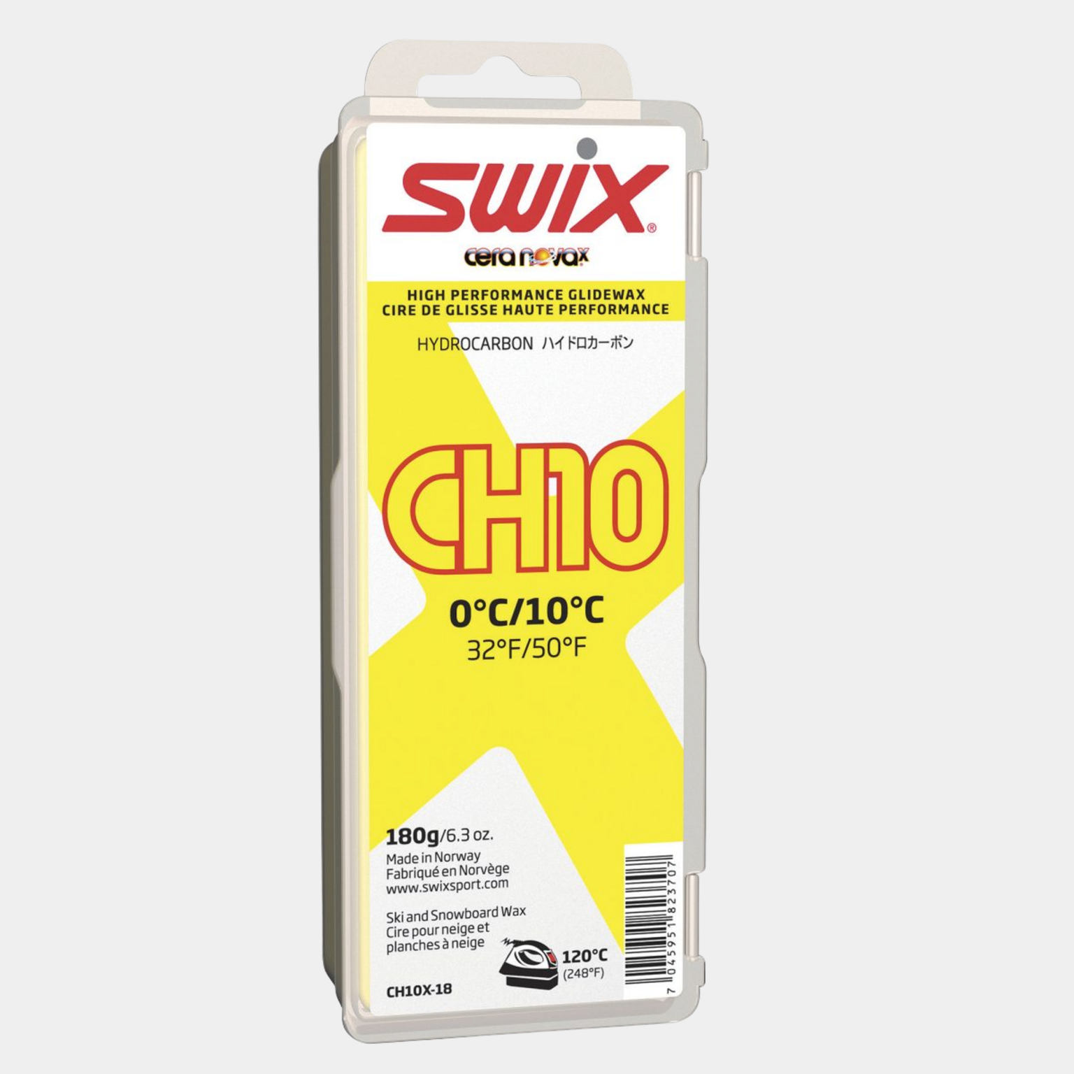 CH10X Amarelo, 0°C/10°C, 180 g, cera para esqui -