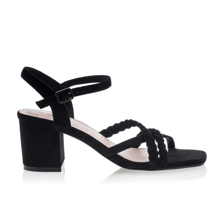 Schwarze Damensandalen / Zehenfreie Schuhe