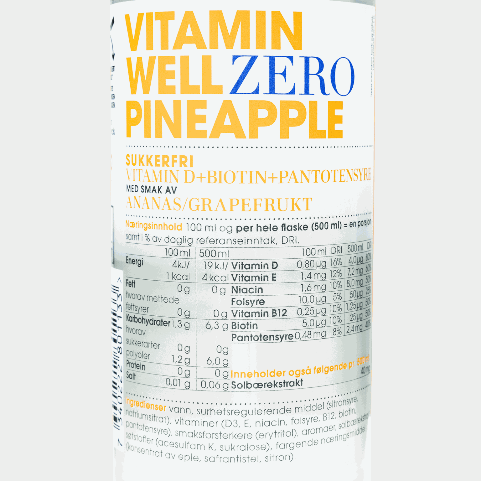Vitamin Well Zero Pineapple, sportsdrikk -