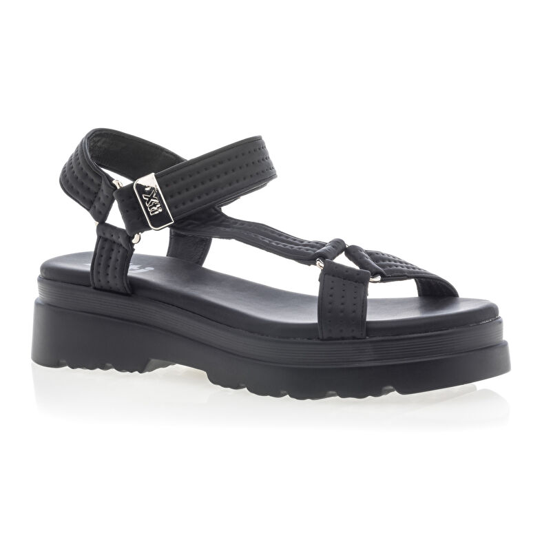Svarte sandaler / sko med åpen tå til dame