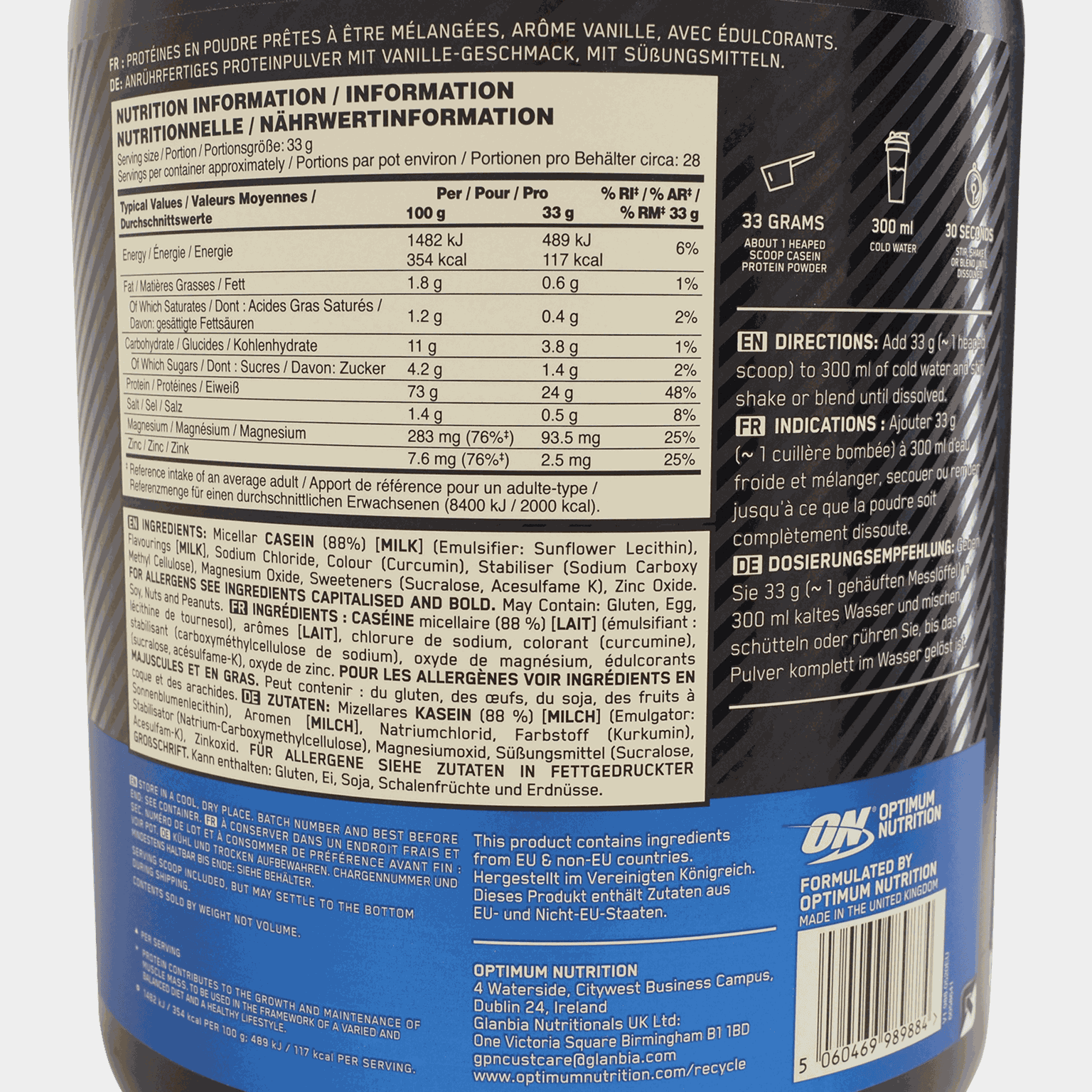 100% Gold Standard Casein Creamy Vanilla, proteinpulver -