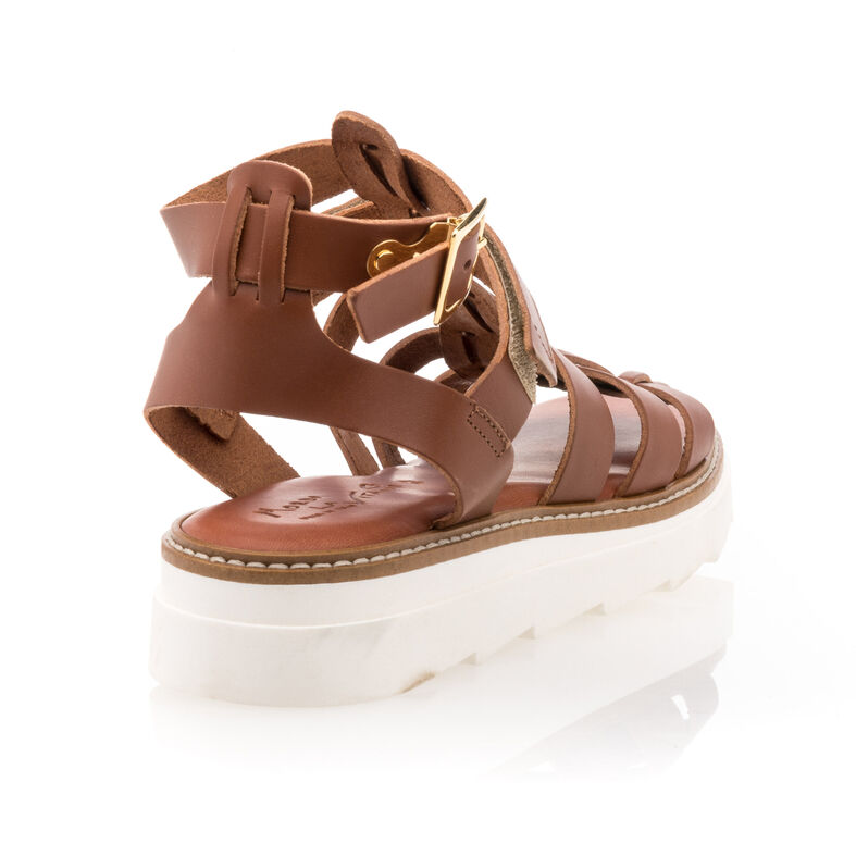 Sandalias marrones para mujer / Zapatos de punta abierta