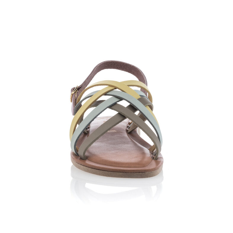 Beige sandaler / skor med öppen tå för kvinnor