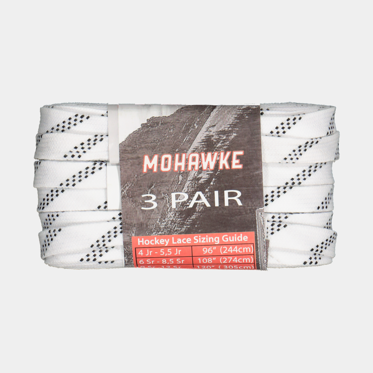 Hockey Laces White, Waxed 3 Pack 23/24, hockeylisser - Hvit