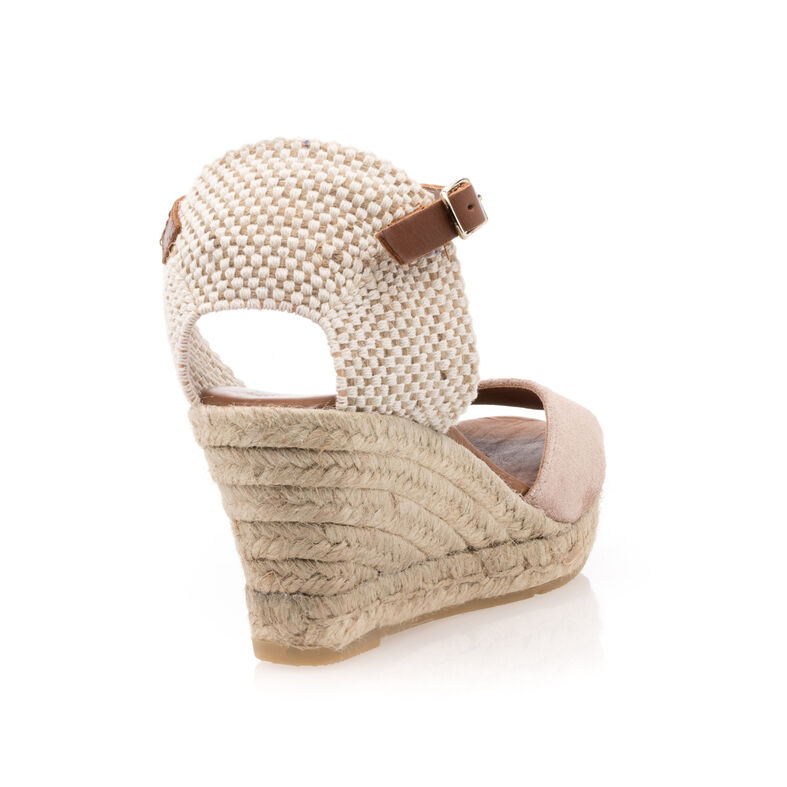 Rosa espadriller med tausåler til dame