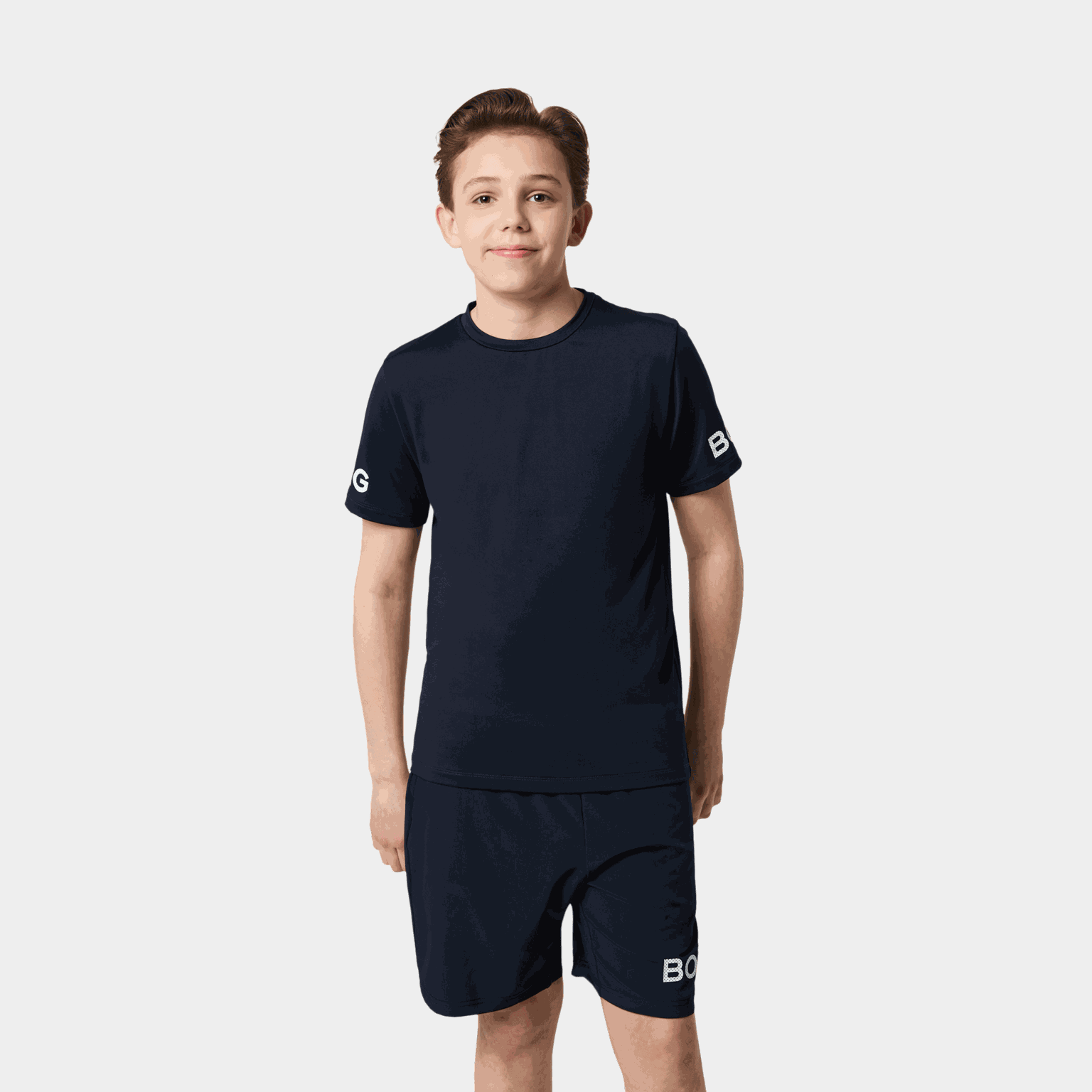  Camiseta Borg, tamanho infantil – azul escuro