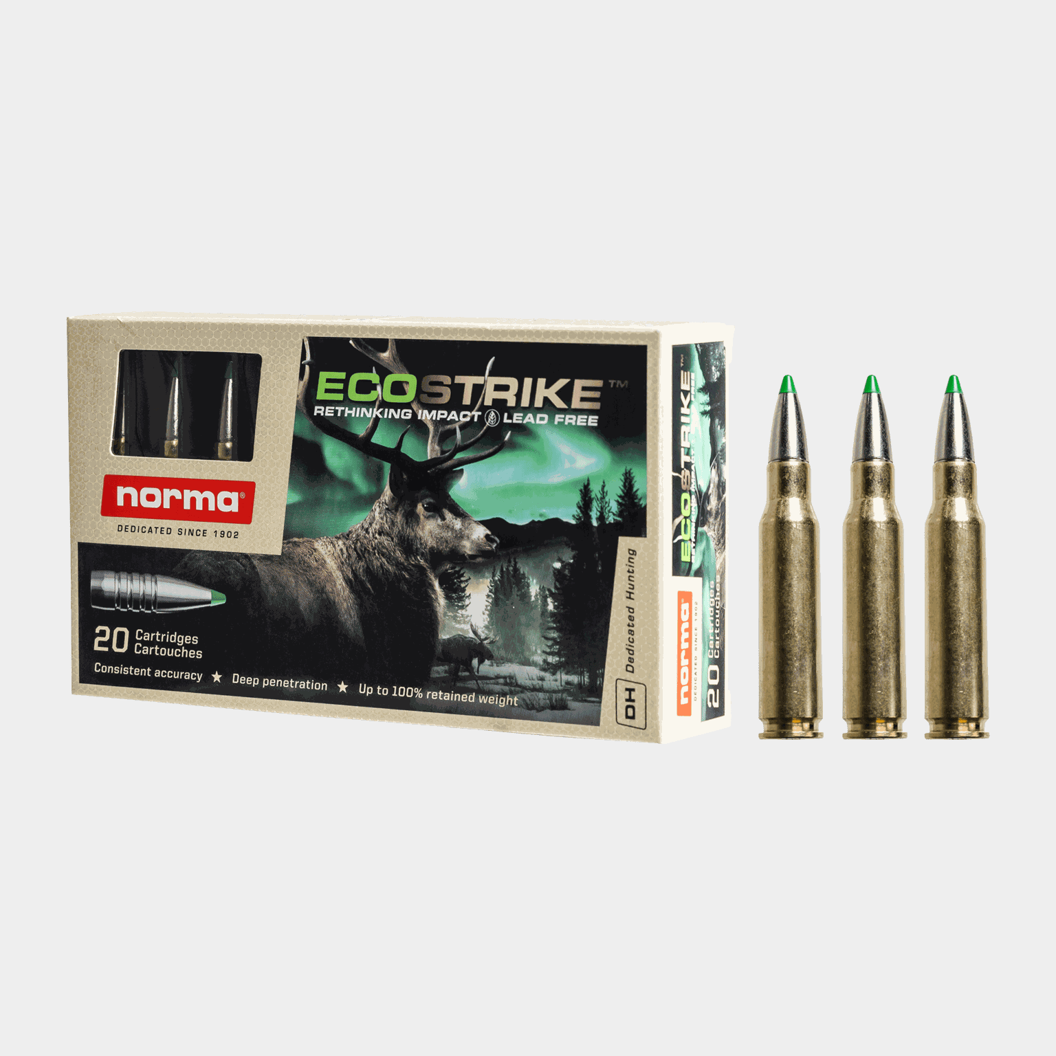 Norma Ecostrike gevärspatroner kaliber .308 Win 165 gr / 10,7 g