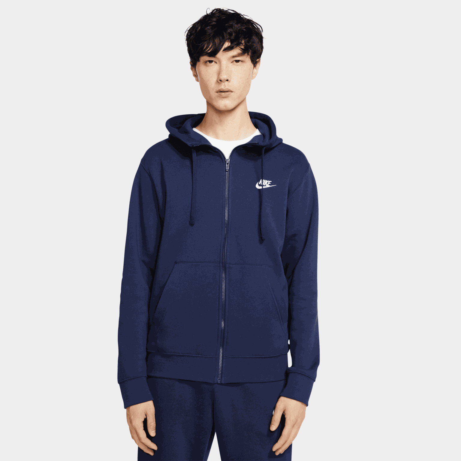  Herensweatshirt met rits en clubpasvorm.