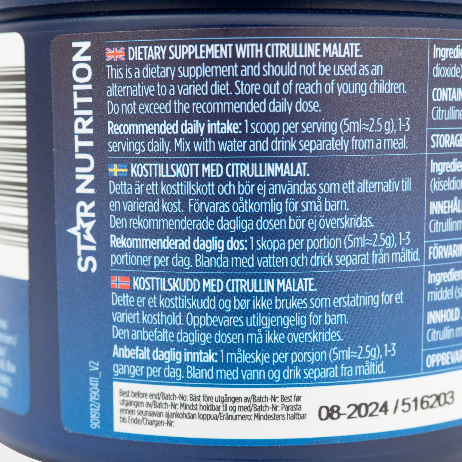 Citrullinemalaat, voedingssupplement -