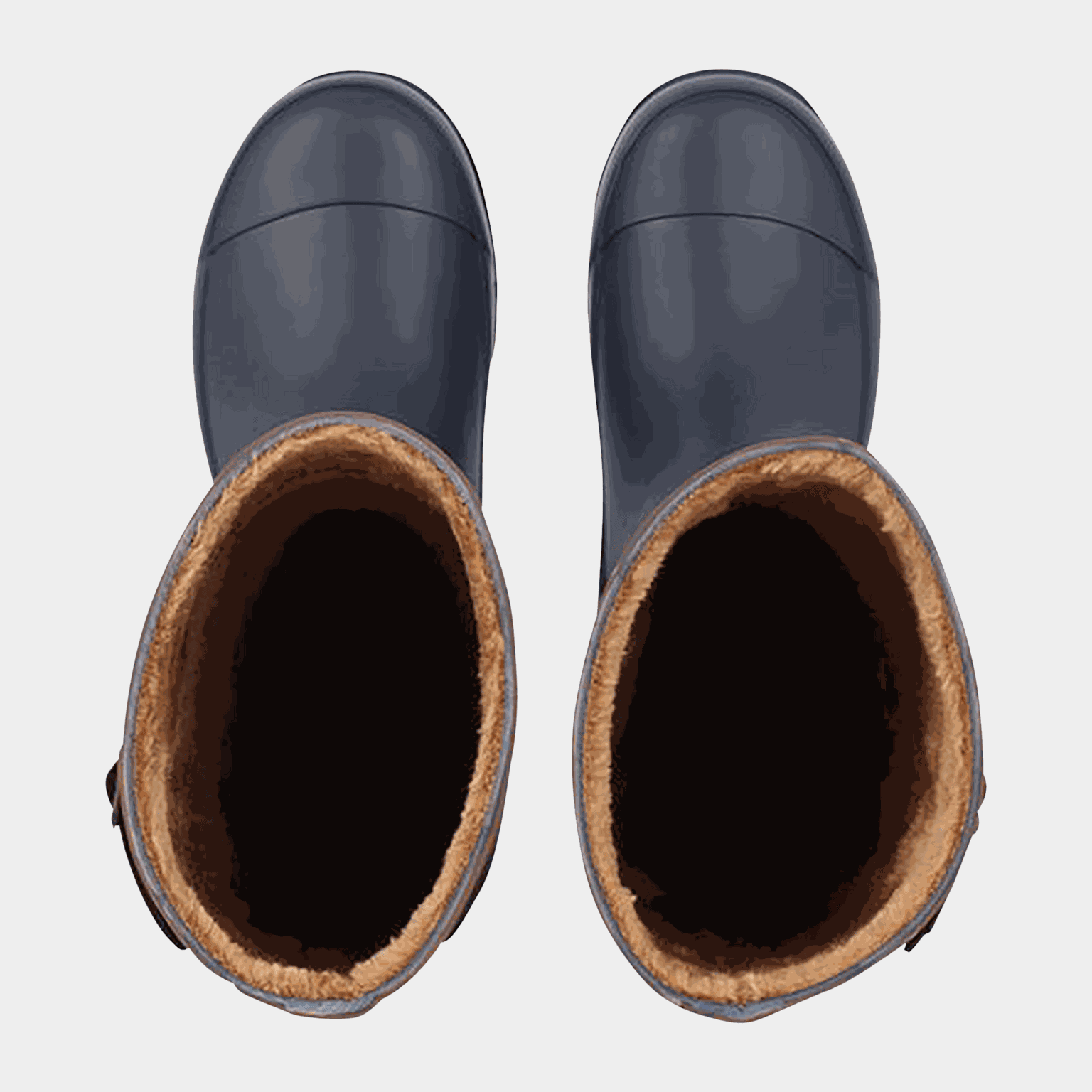  Damskie niebieskie gumowe buty z podszewką skórzaną