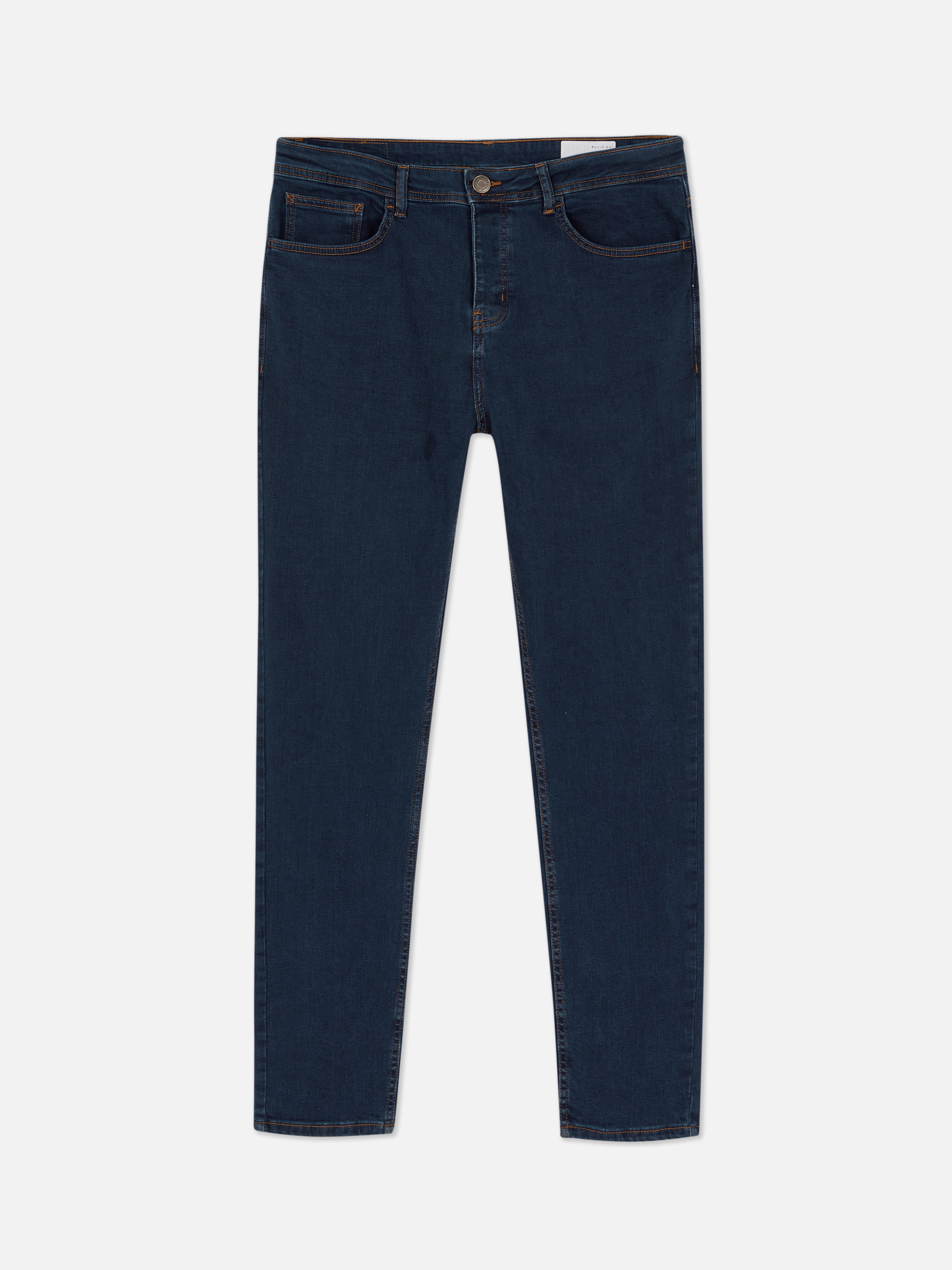 Blugi elastici, slim fit. Blugi mulați cu închidere cu nasturi, cinci buzunare și găici pentru curea.