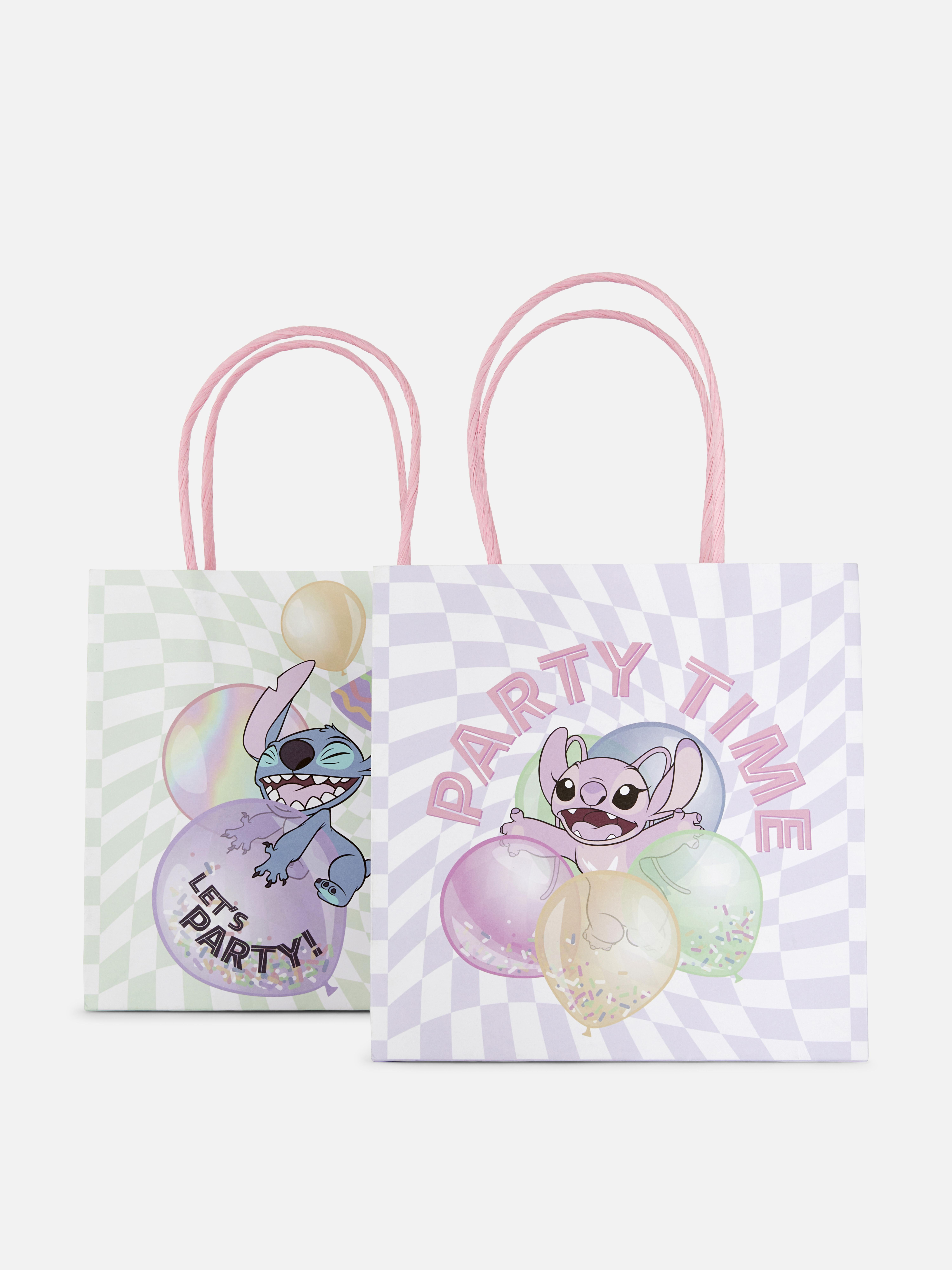 Disney Stitch Geschenktüten, 2er-Set Zwei abstrakt karierte Disney Stitch Geschenktüten