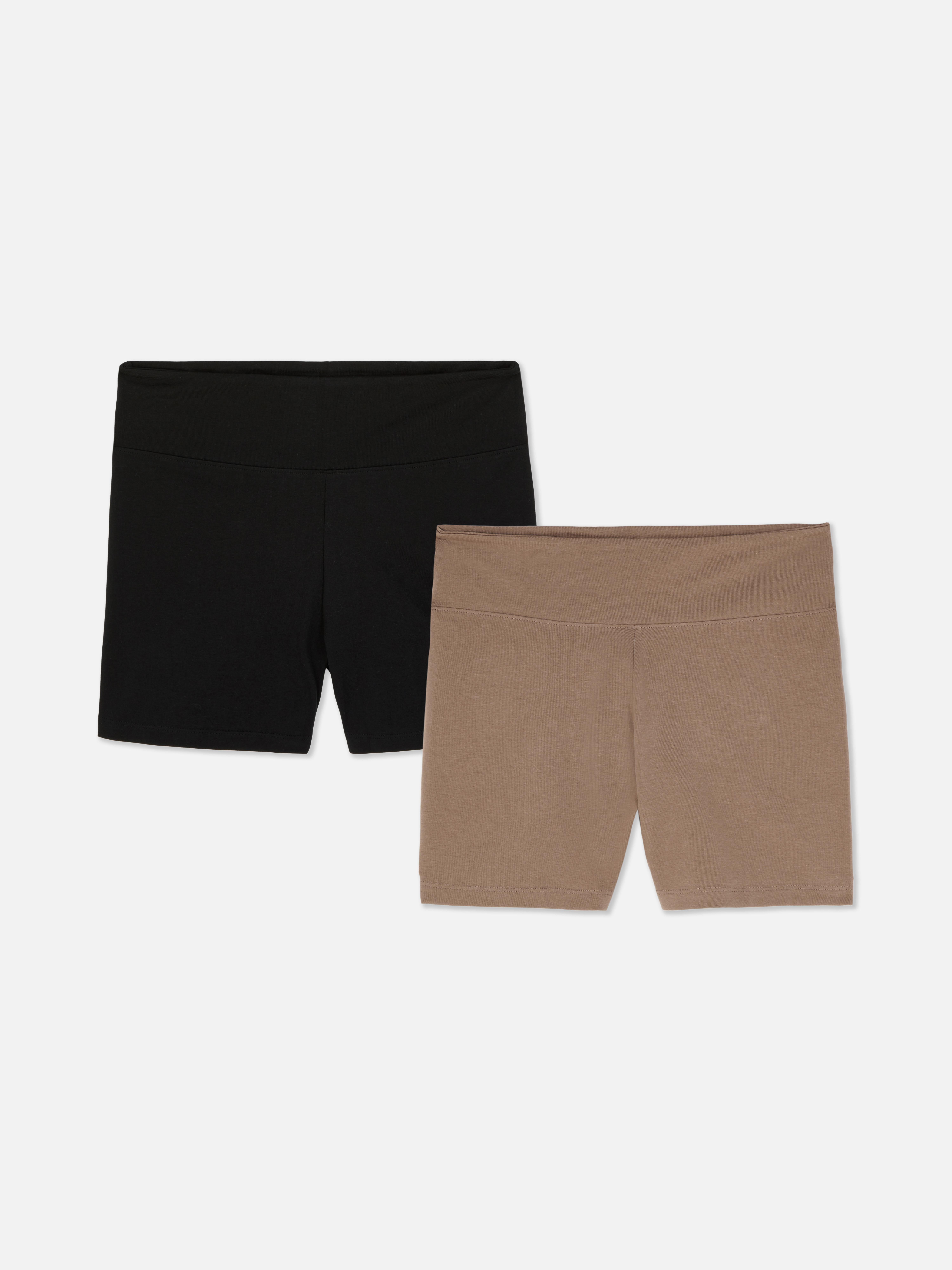 Pantaloni scurți de yoga cu talie înaltă, set de 2 Un set de doi pantaloni scurți de yoga pentru a-ți pune în valoare statul în cap