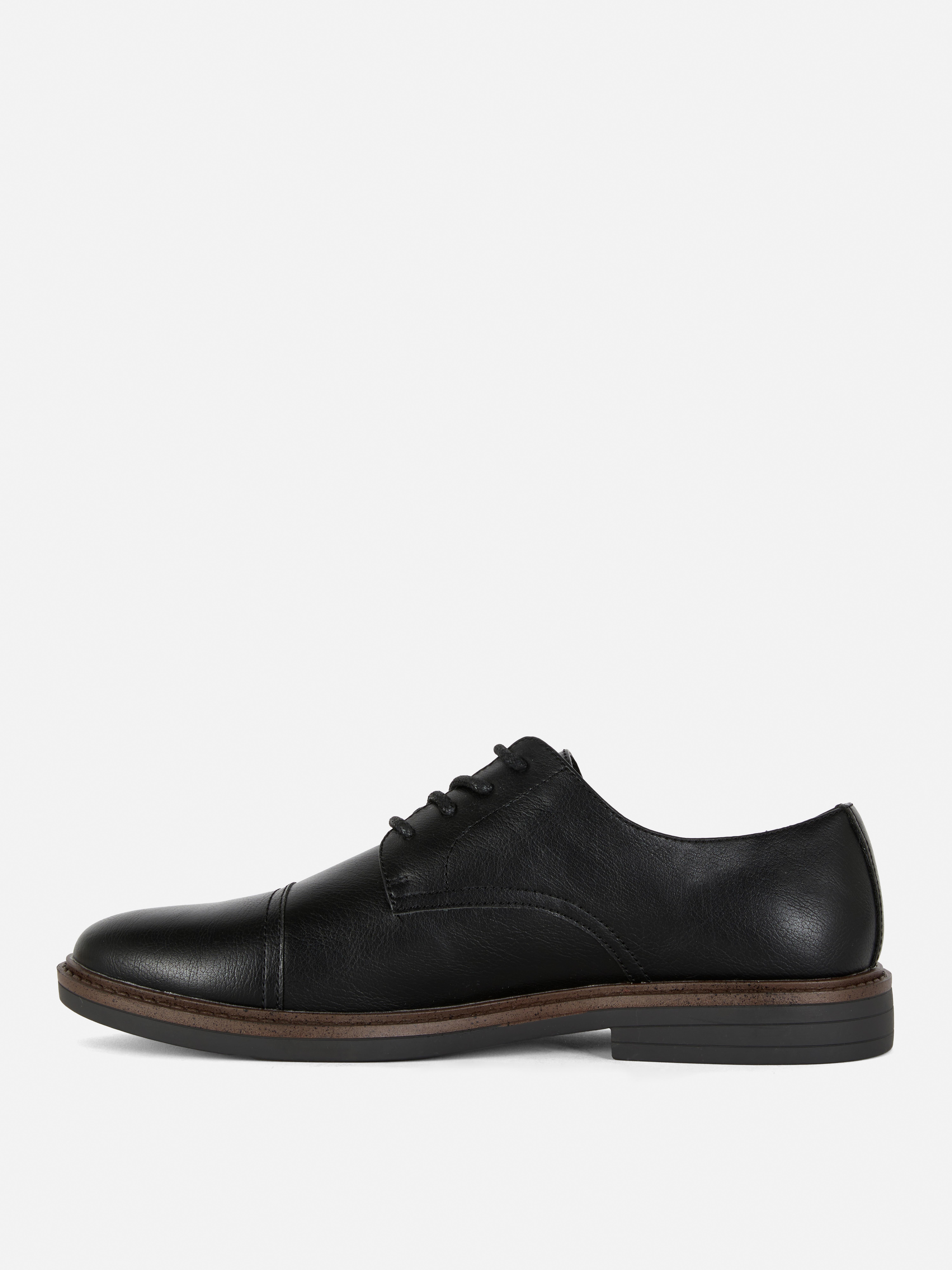 Pantofi Derby cu șireturi Pantofi eleganți clasici cu partea superioară netedă, vârf rotund și șireturi
