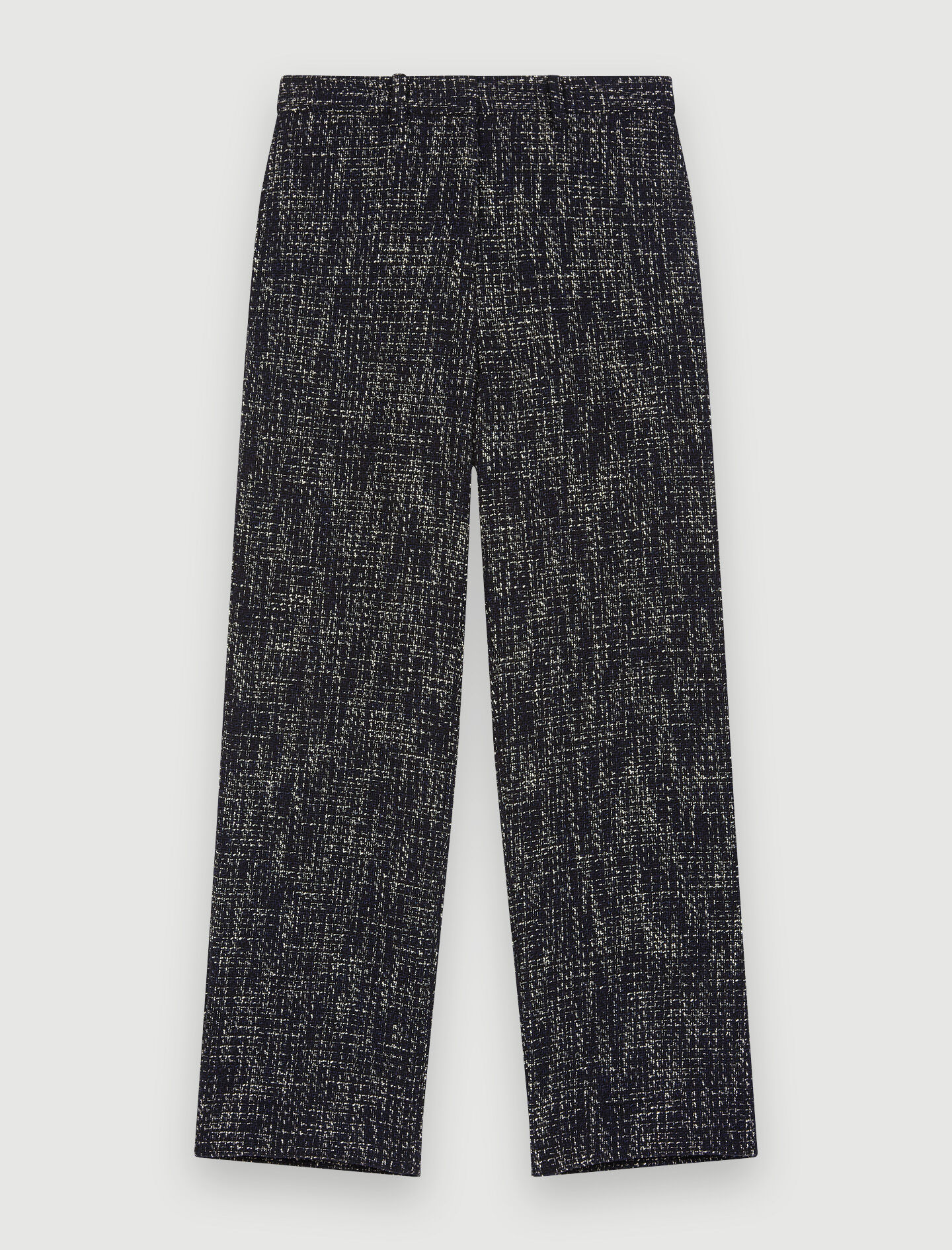 Pantaloni largi din tweed - Bleumarin