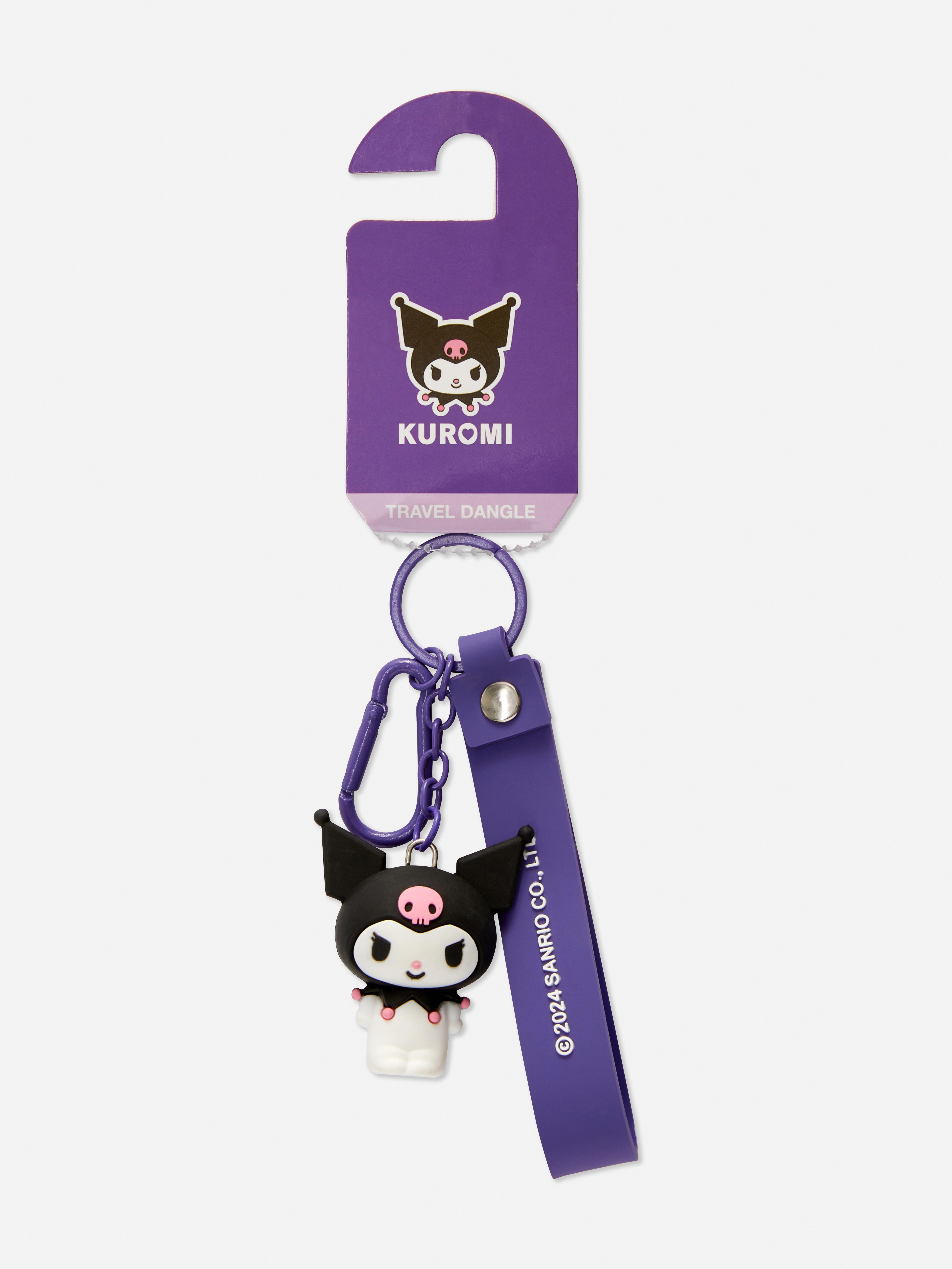 Breloc de călătorie Hello Kitty Kuromi Un breloc de călătorie cu pandantiv și etichetă cu nume Kuromi