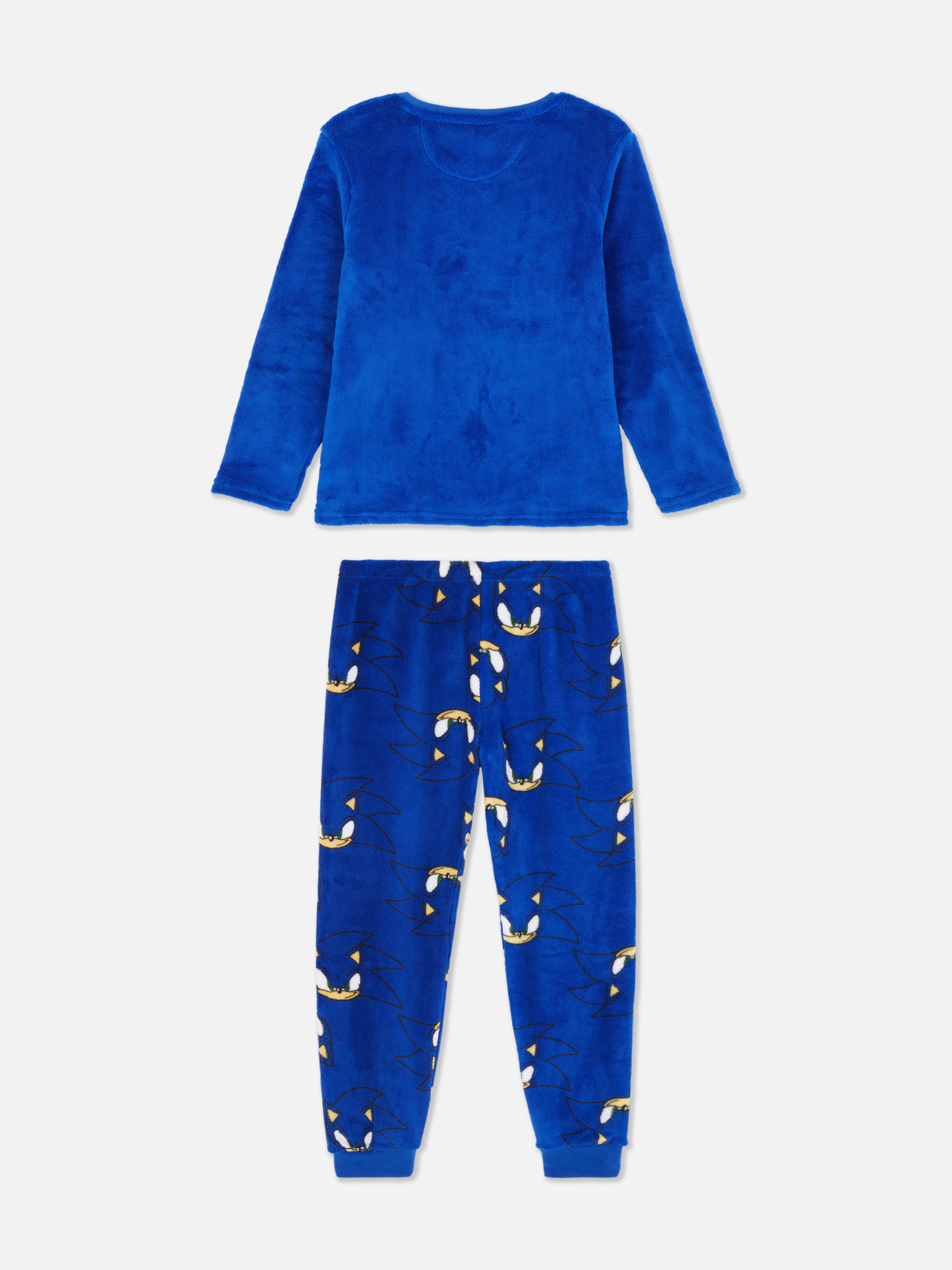 Pijamale din fleece cu Sonic Ariciul. Pijamale lungi din fleece cu imprimeuri cu personajele Sonic Ariciul.