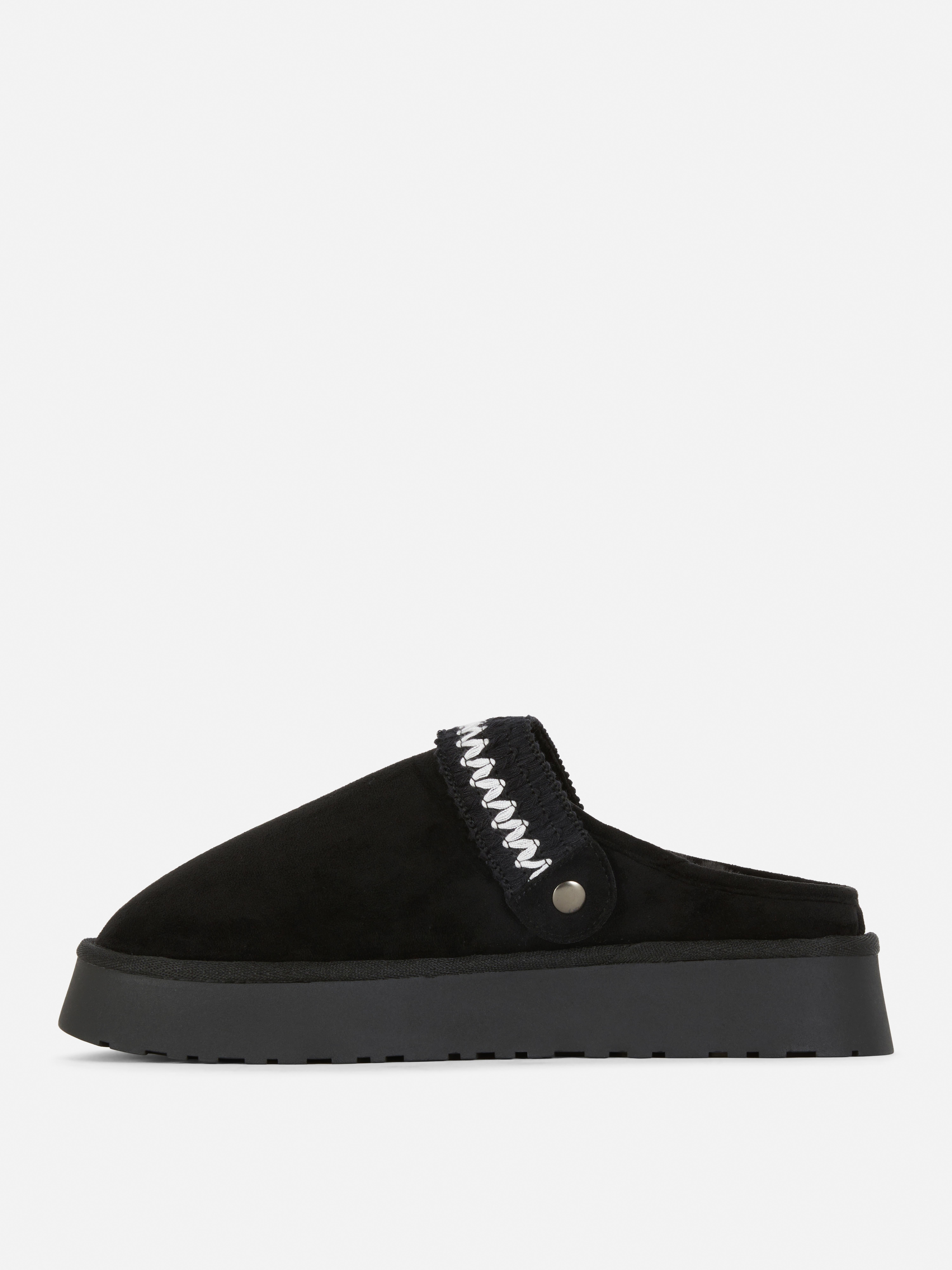 Saboți căptușiți Saboți cu slingback, căptușeală pufoasă și talpă groasă