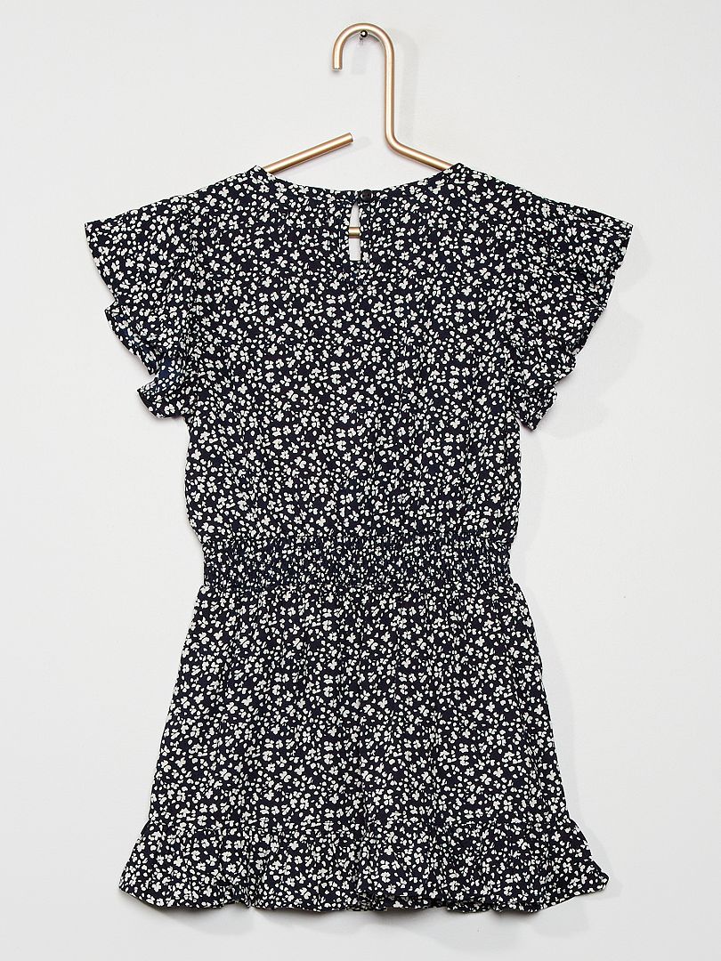 Bloemenjurk - marineblauw