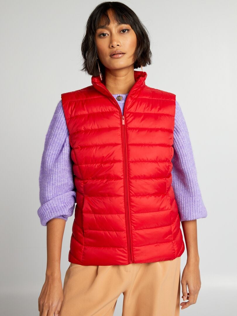 Mouwloos donsjack - ROOD