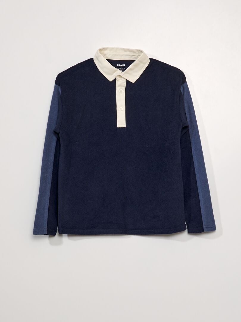 Polo estilo rugby - azul