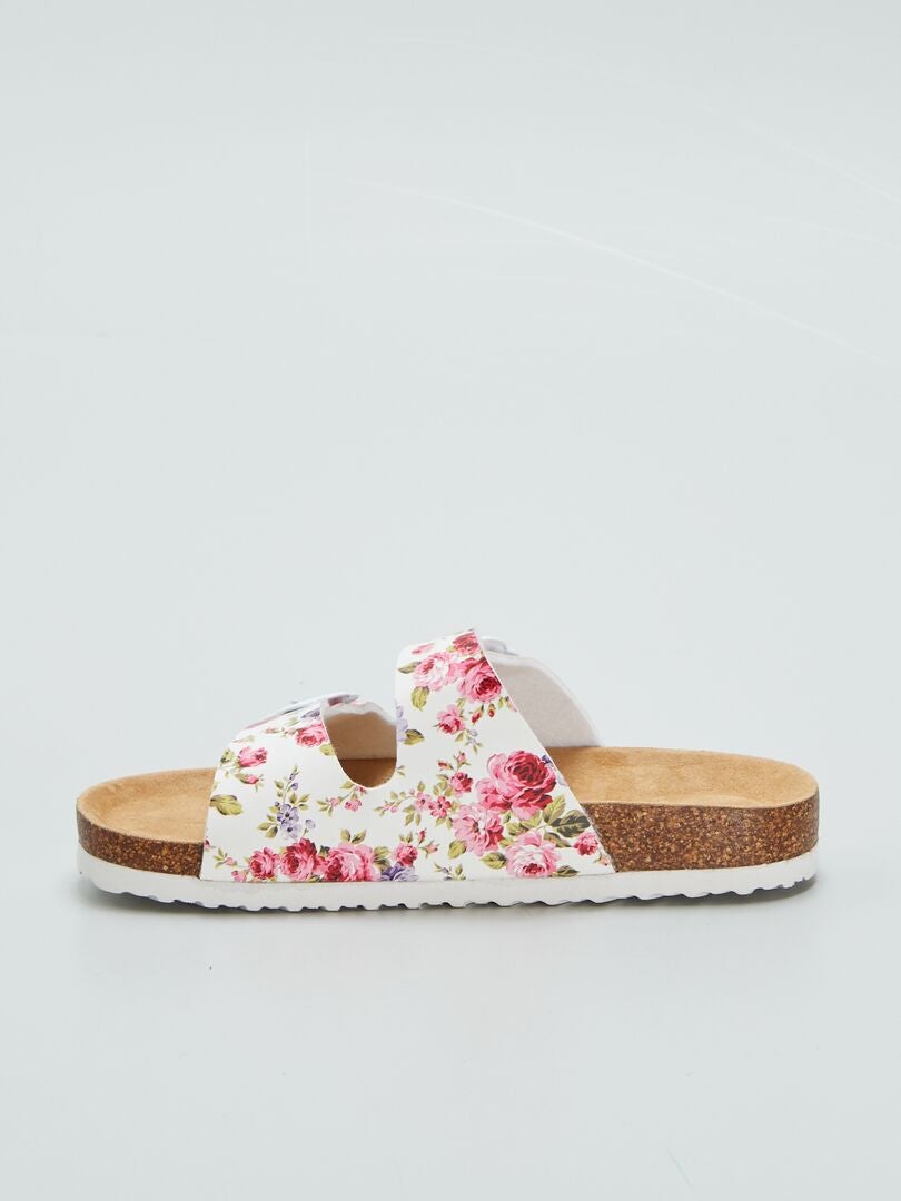 Sandalias con hebillas estampadas - BLANCAS