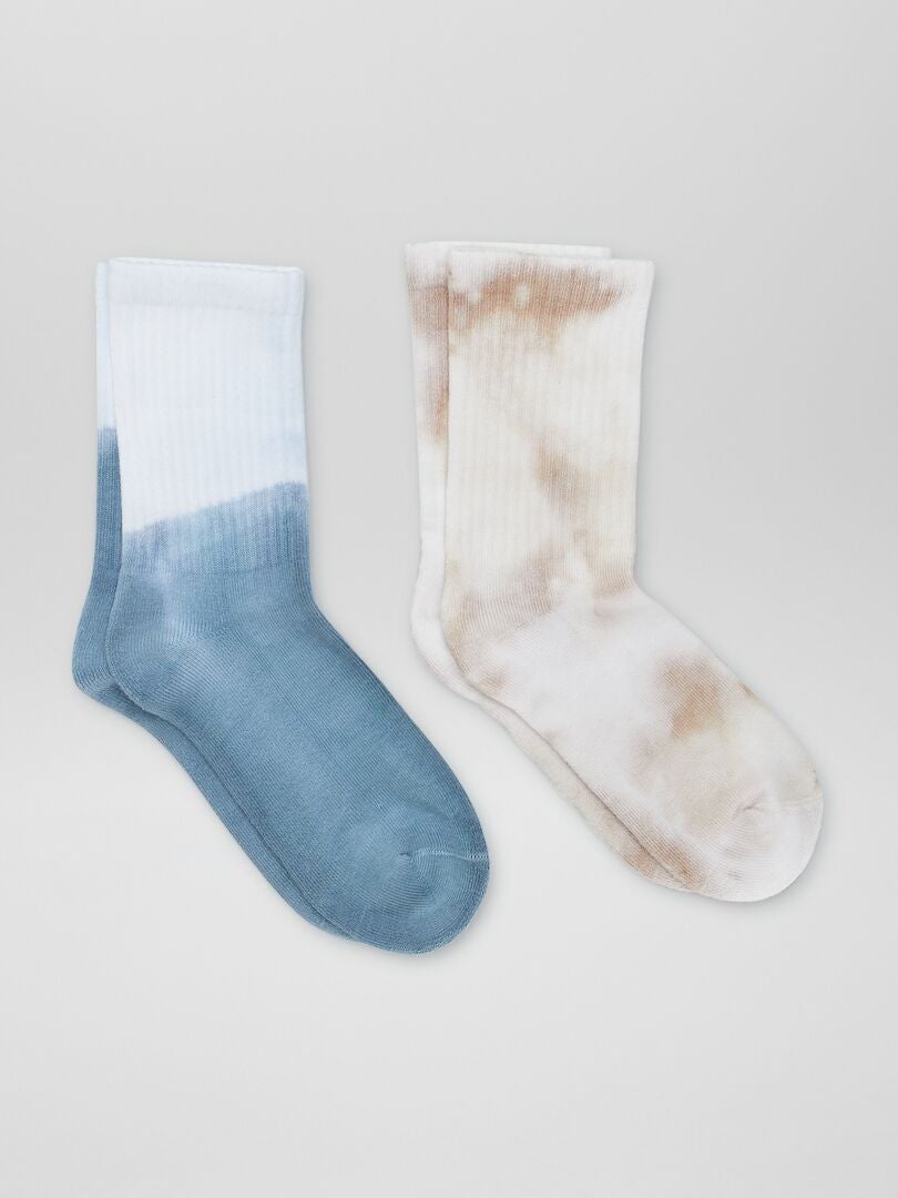 Conjunto de calcetines estampados - 2 pares - BEIGE