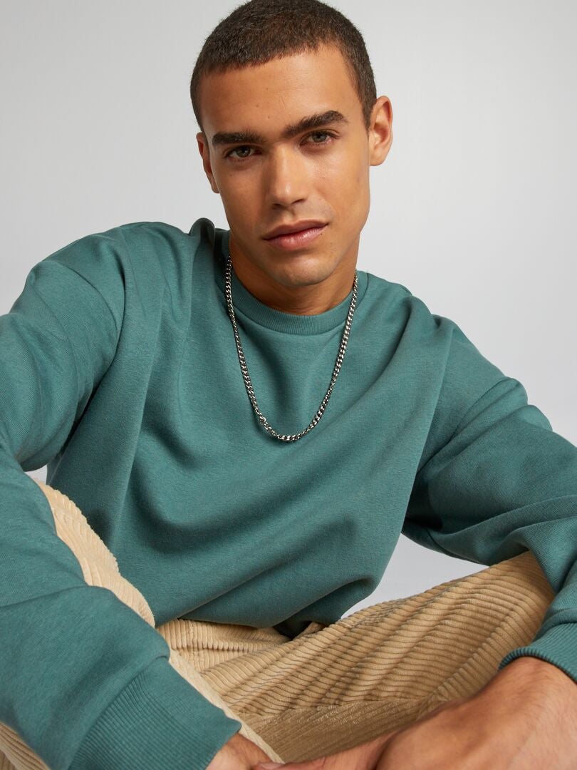 Effen fleece sweatshirt - GROEN
