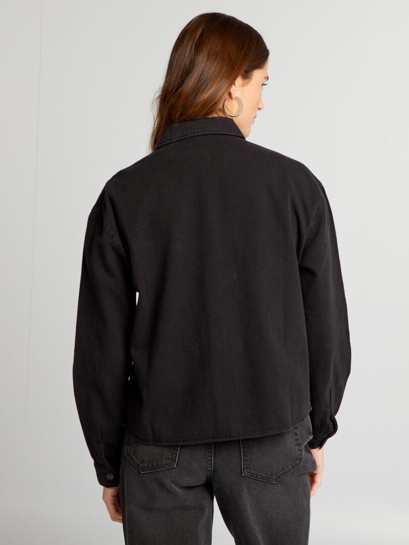 Denim overhemd - ZWART
