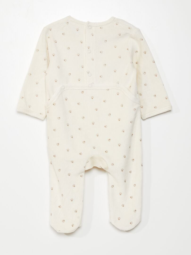 Fluwelen Romper - Beige/Oso