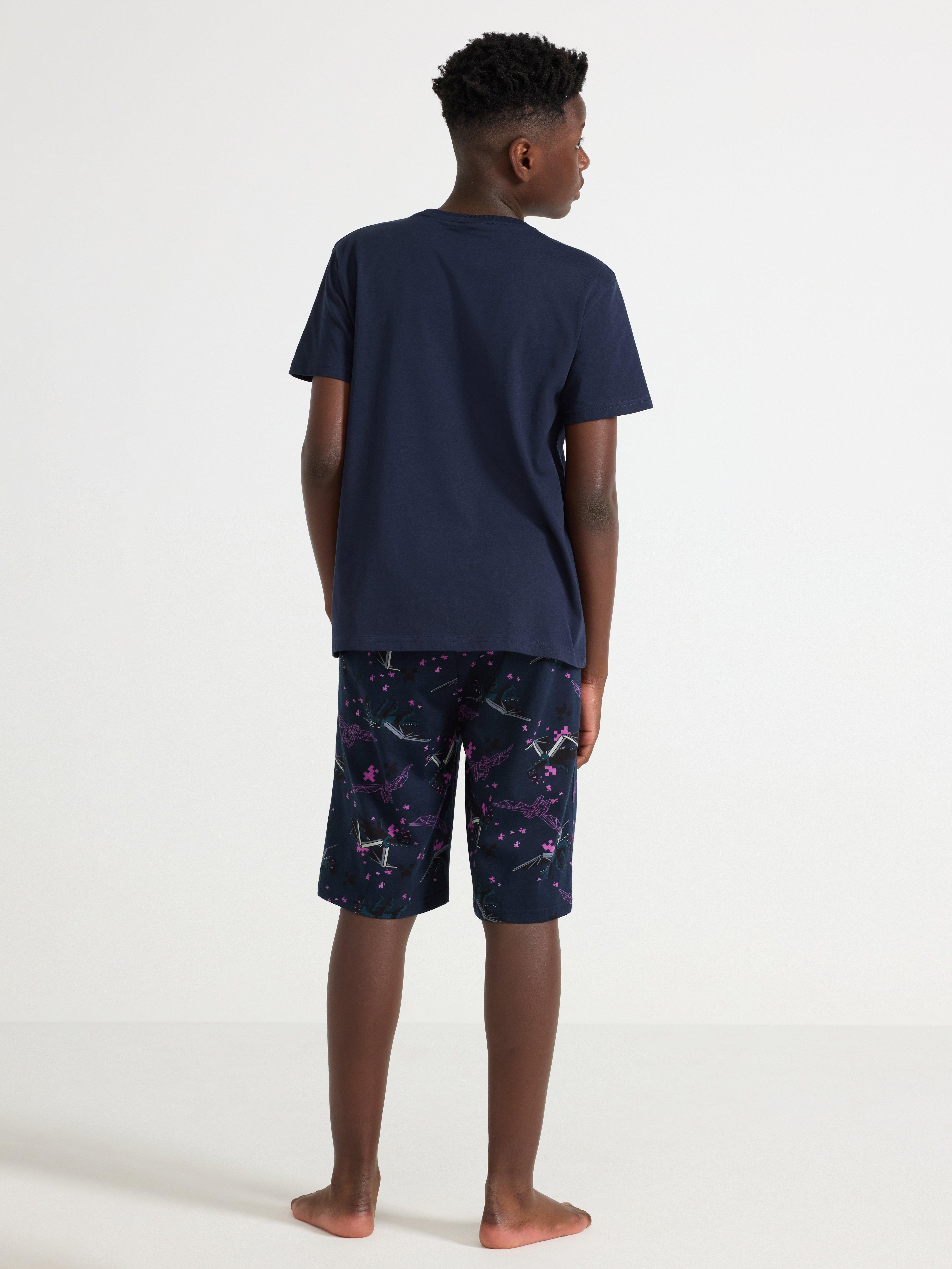 Pijama Minecraft azul-marinho escuro