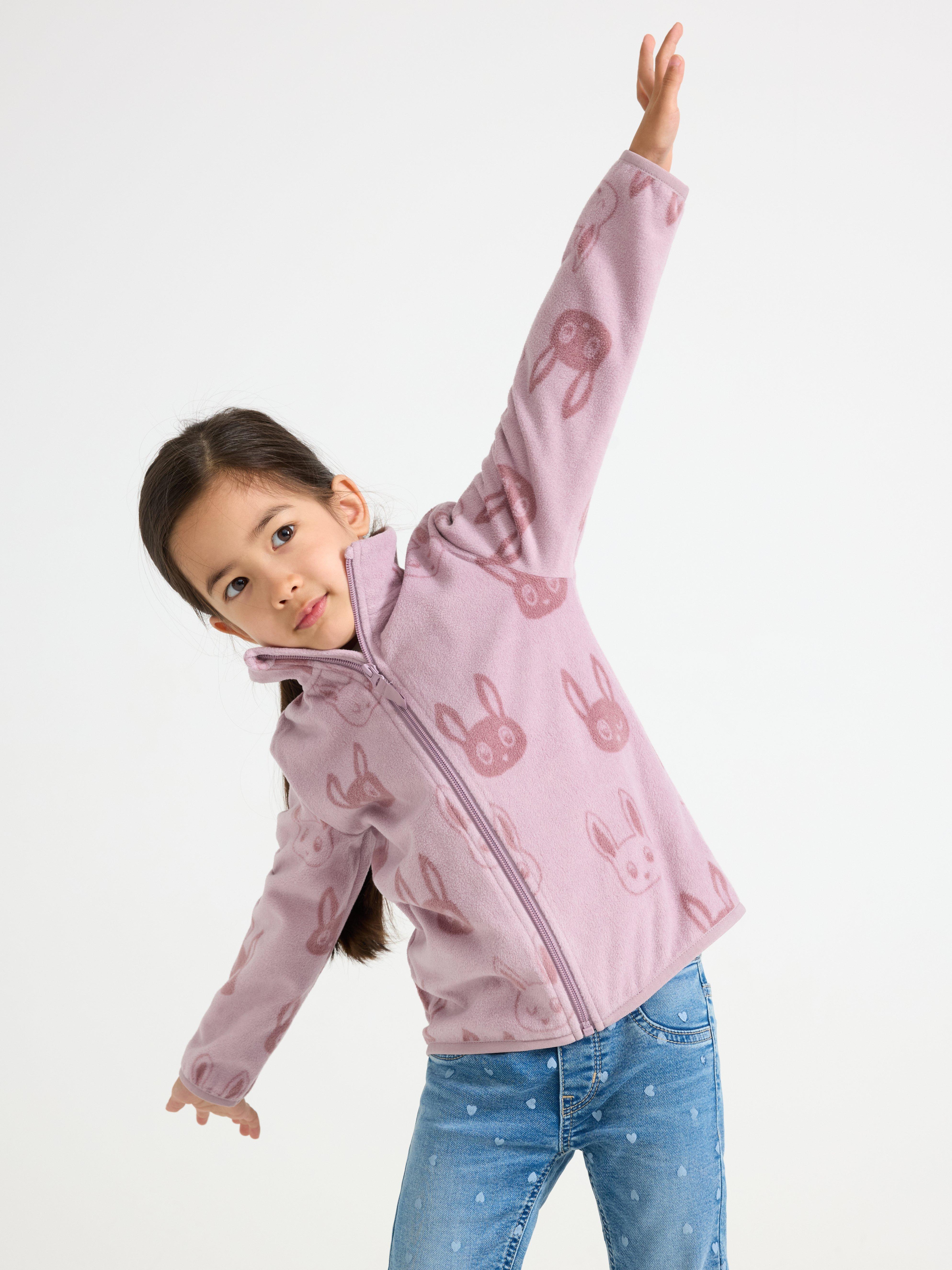 Chaqueta de micropolar color lila claro empolvado