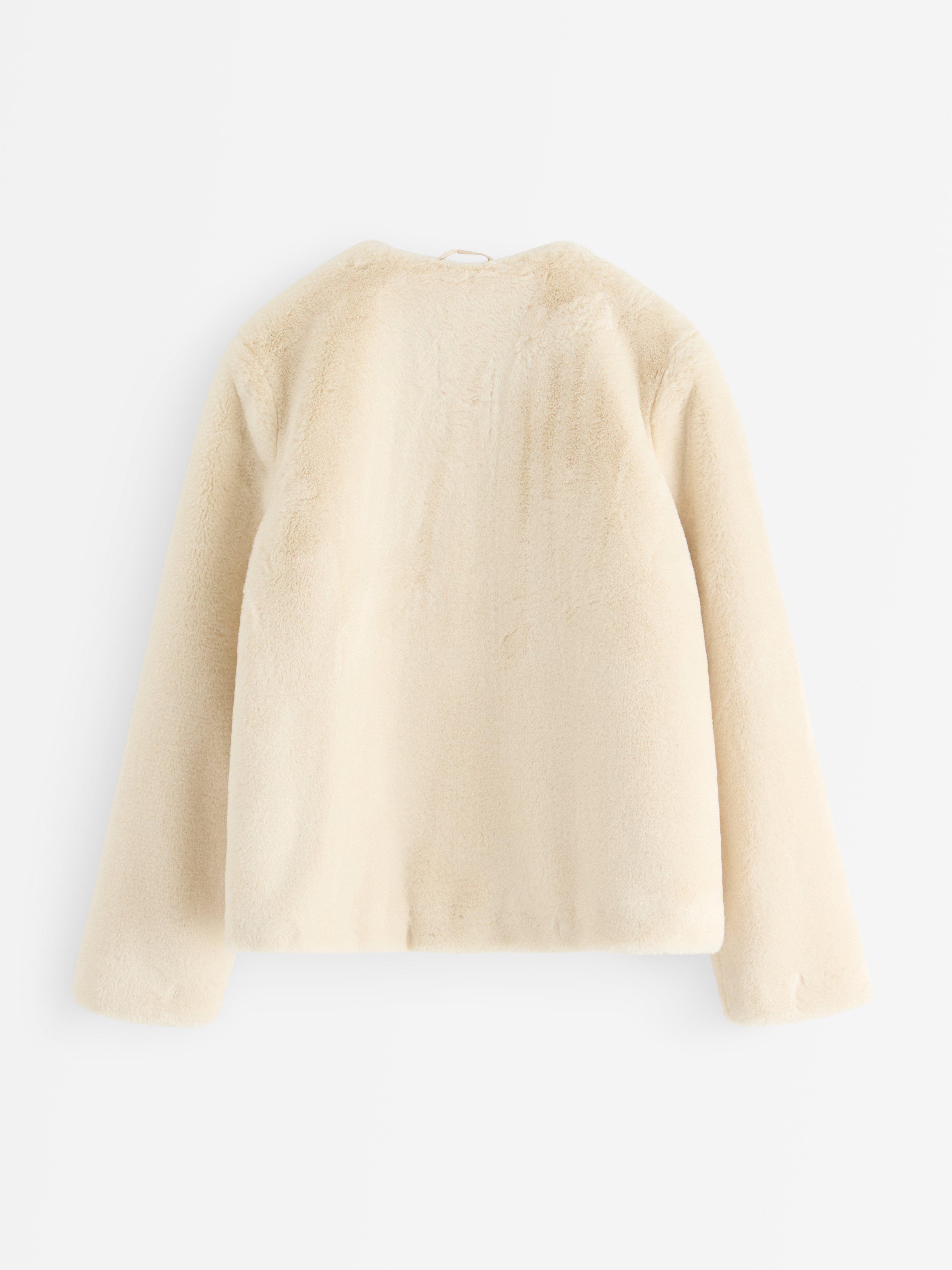 Kunstpelzjacke, hellbeige