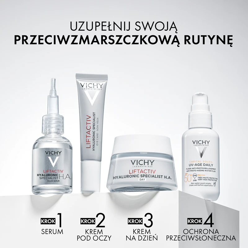 Vichy Liftactiv HA Creme Anti-Rugas Firmador para dia, ideal para pele seca e muito seca.