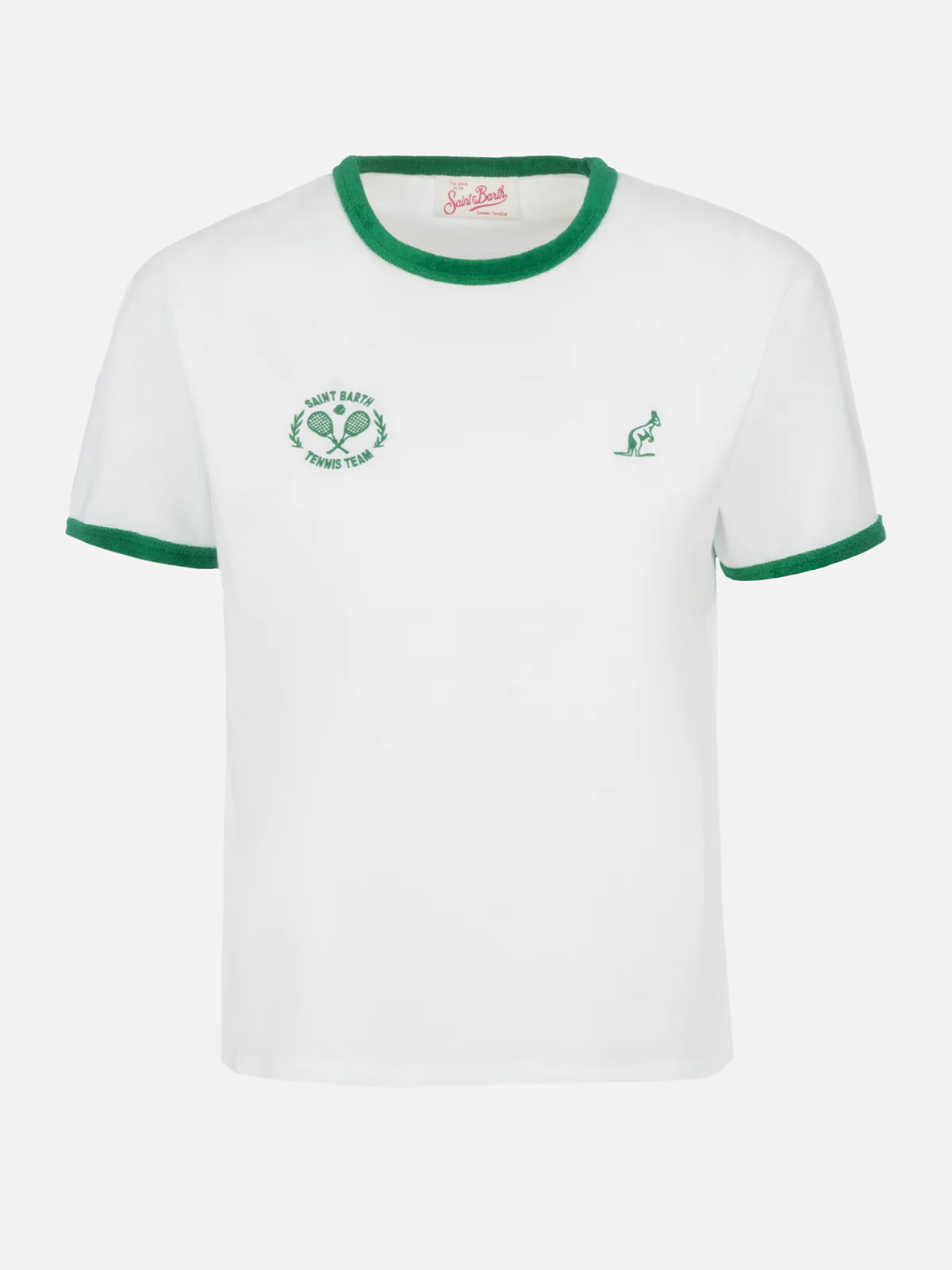 Priscilla T-shirt met ronde hals van katoenen badstof met bies | AUSTRALI