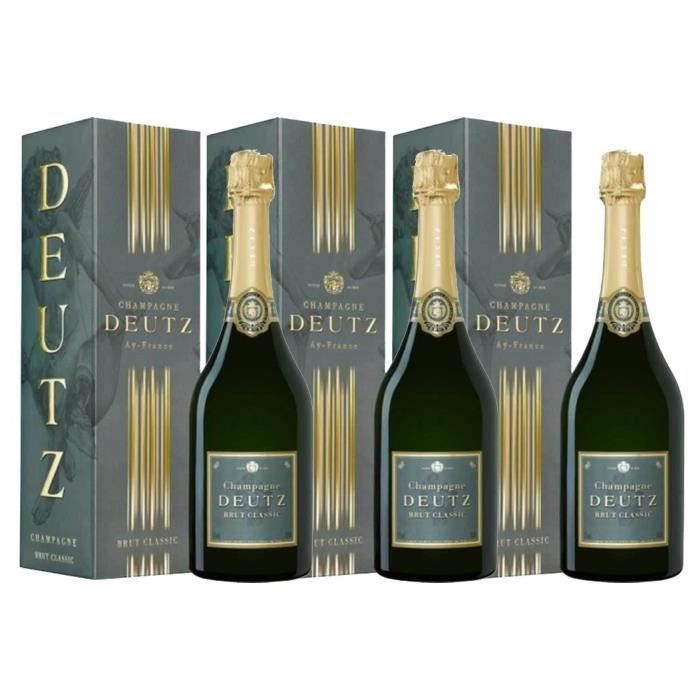 Champagne Deutz Classic Brut com caixa - 75 cl x3