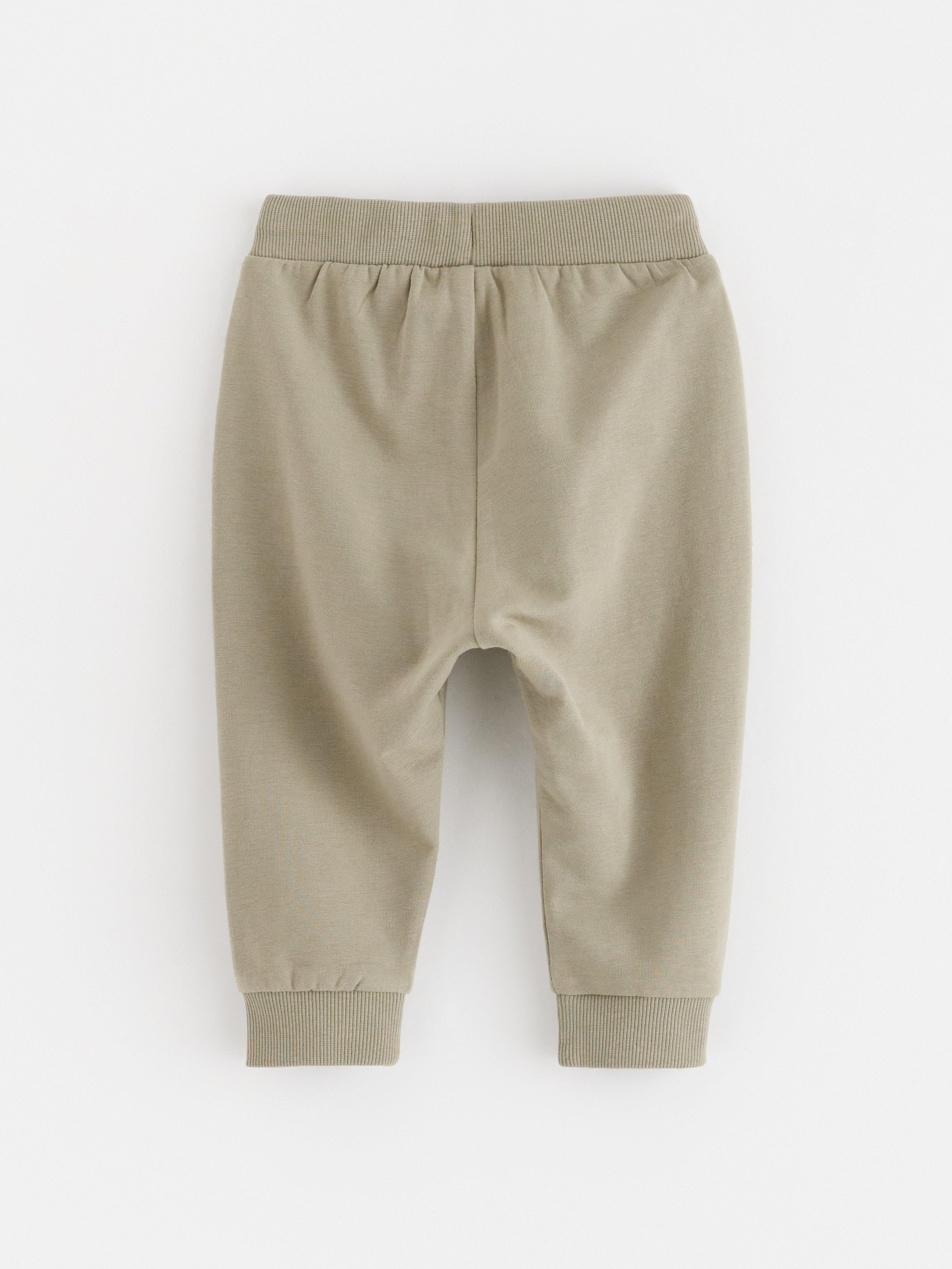 Tepláky s kartáčovanou vnitřní stranou Light Dusty Khaki