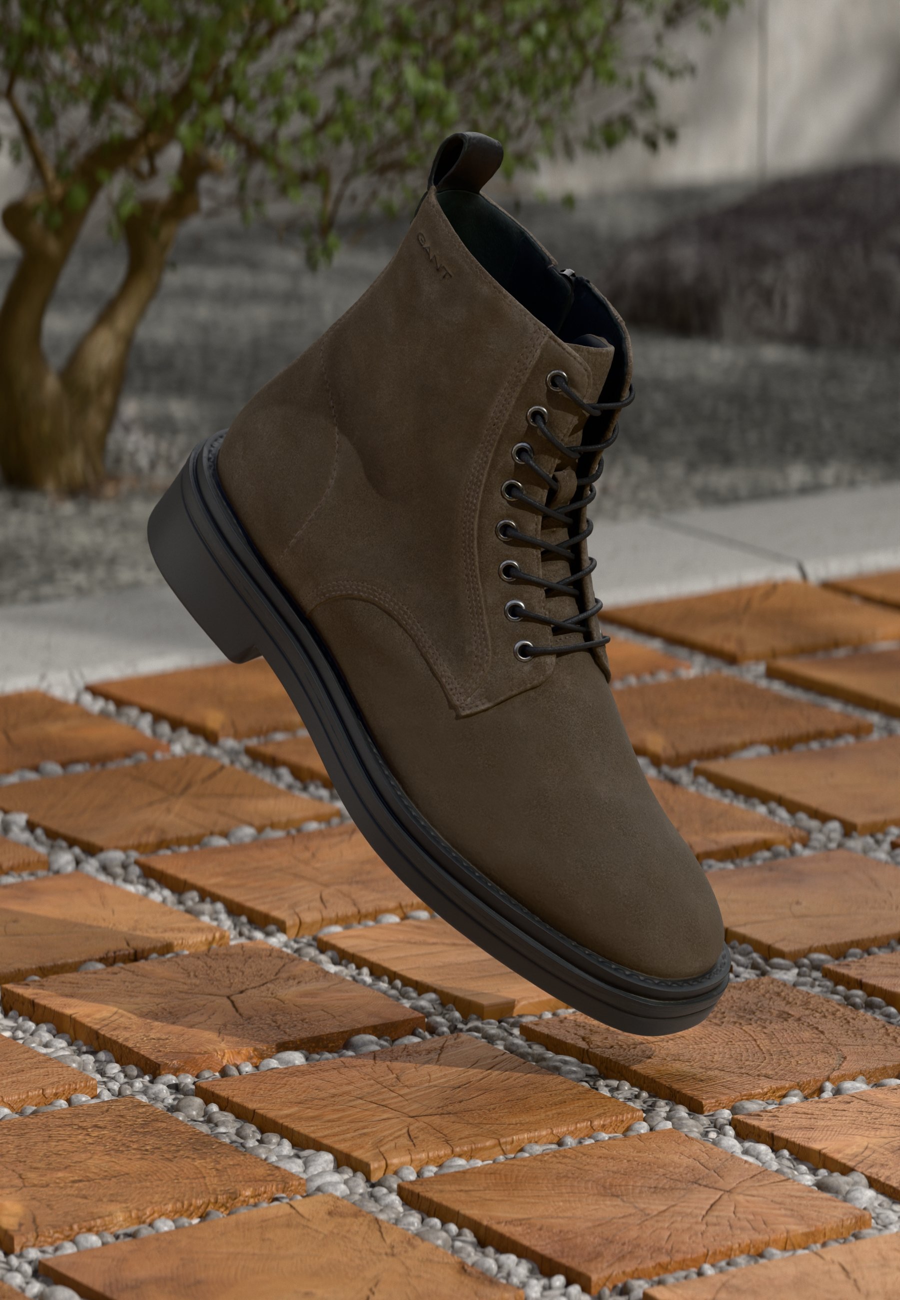GANT BOGGAR - Stivaletti stringati alla caviglia - grigio scuro